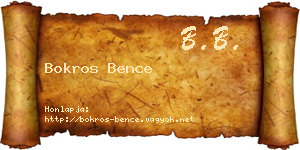 Bokros Bence névjegykártya